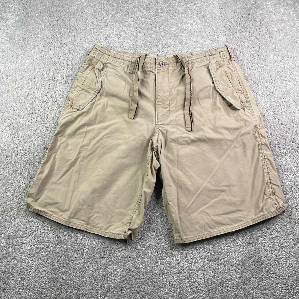Vintage Old Navy Shorts Mens 36 Khaki Utility Drawstring Tactical Summer Gorp